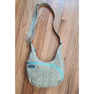 Kavu Sydney Satchel Crossbody Shoulder Bag Geometric Print Interior Blue